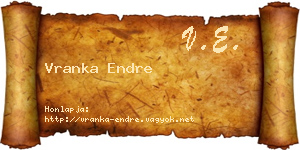 Vranka Endre névjegykártya